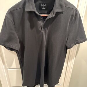 Bylt basics men’s Bayside short sleeve polo. Size large color black
